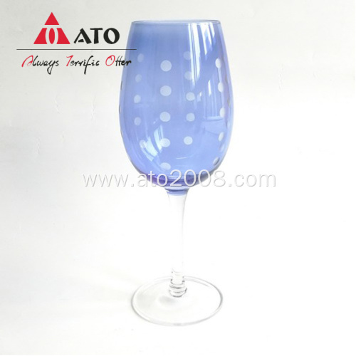 Red wine drinkware glass with Spray color&Etching glass